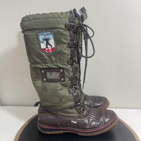 Pajar Boots Womens Size 8-8.5‎ EUR 39 Green Brown Waterproof Winter Snow Warm - Picture 1 of 11